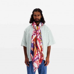 SCARF 100 - CERISE - WHITE