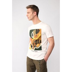 Solid-colour T-shirt with lettering print
