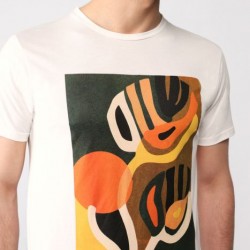 Solid-colour T-shirt with lettering print
